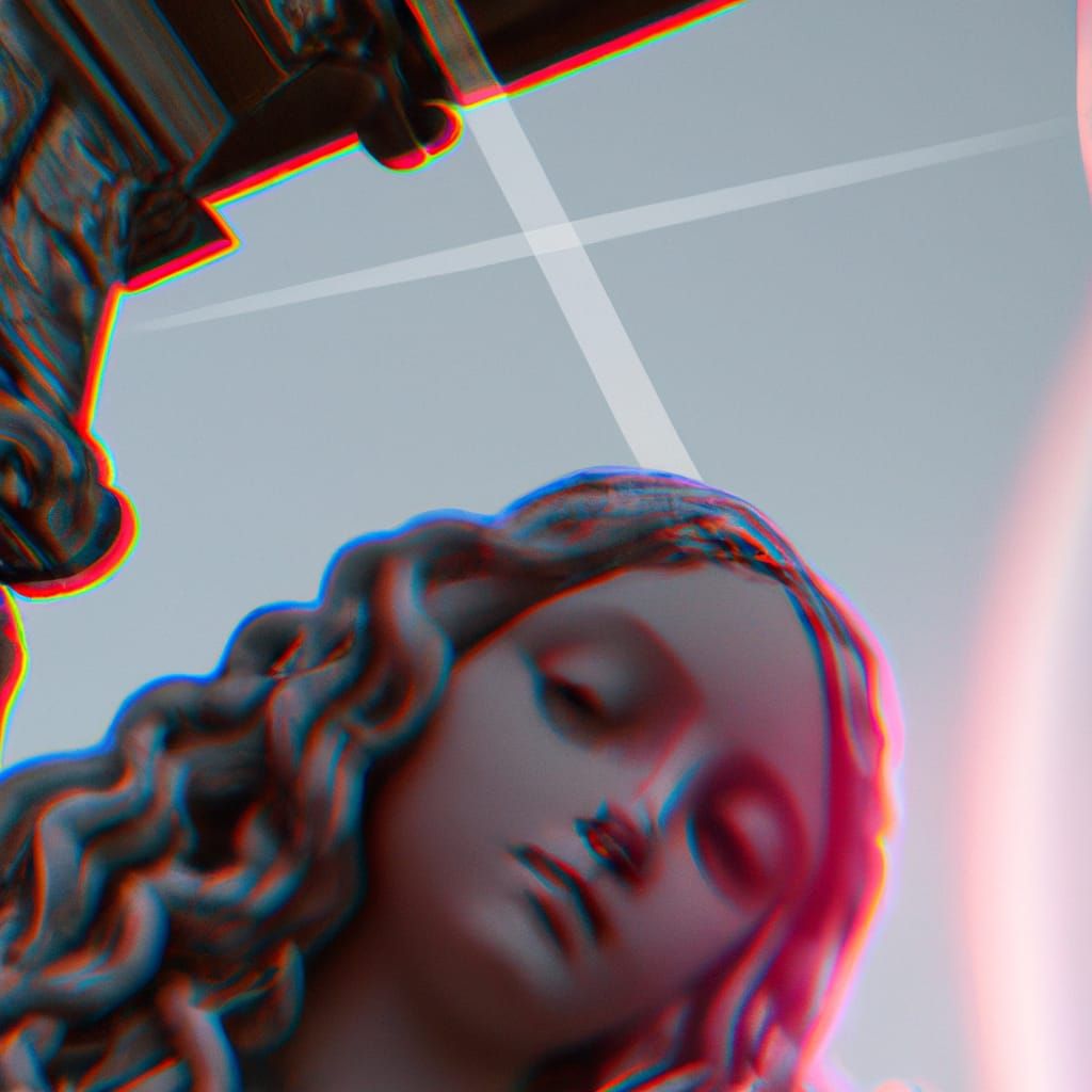 Ethereal Woman in Surreal Orange and Teal Landscape