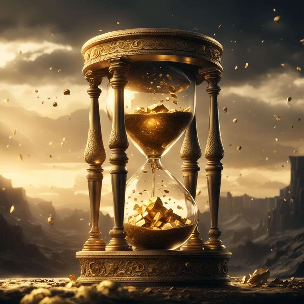 Golden Hourglass: Epic Cinematic Digital Art