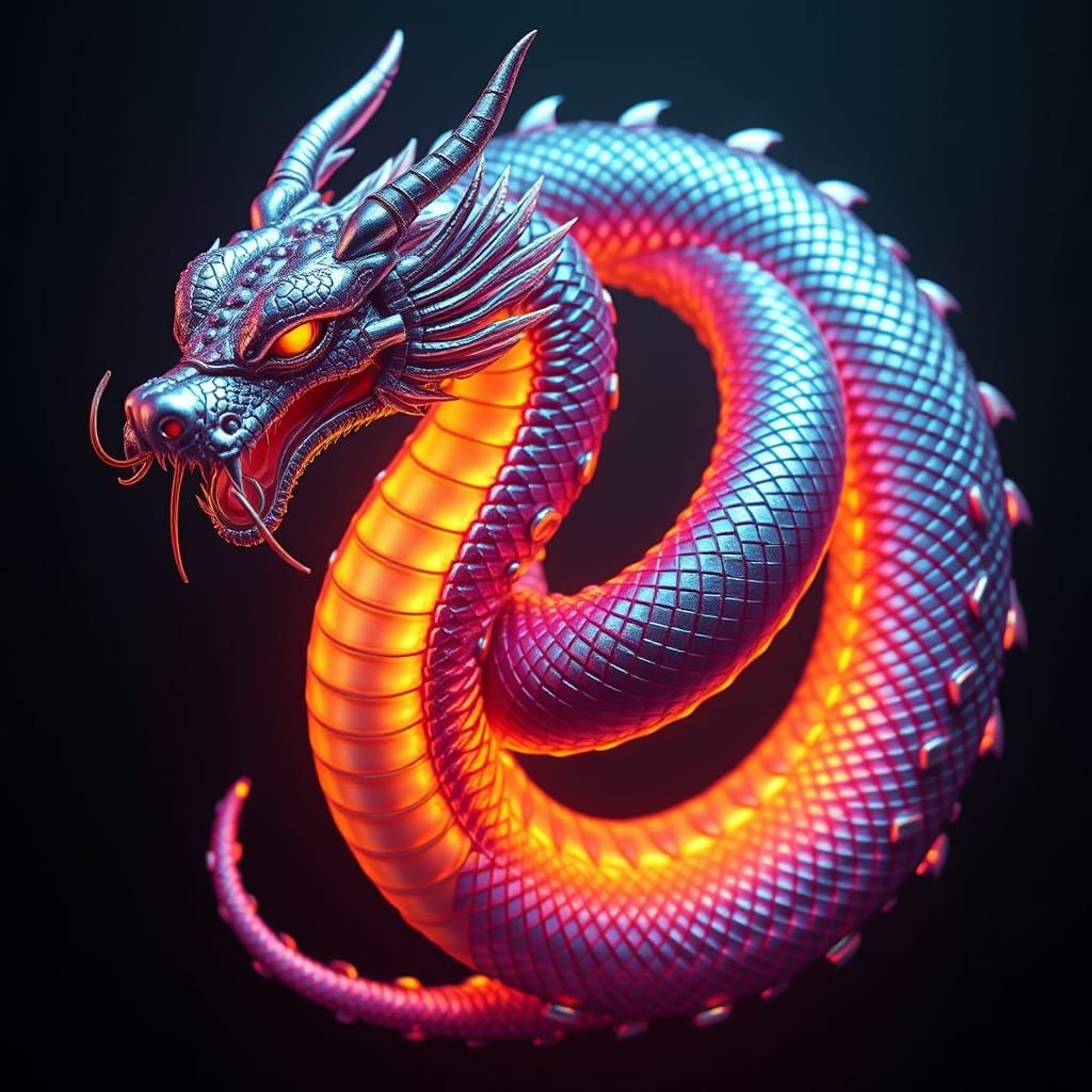 Surreal Cyberpunk Dragon Blends Traditional Chinese Art with...