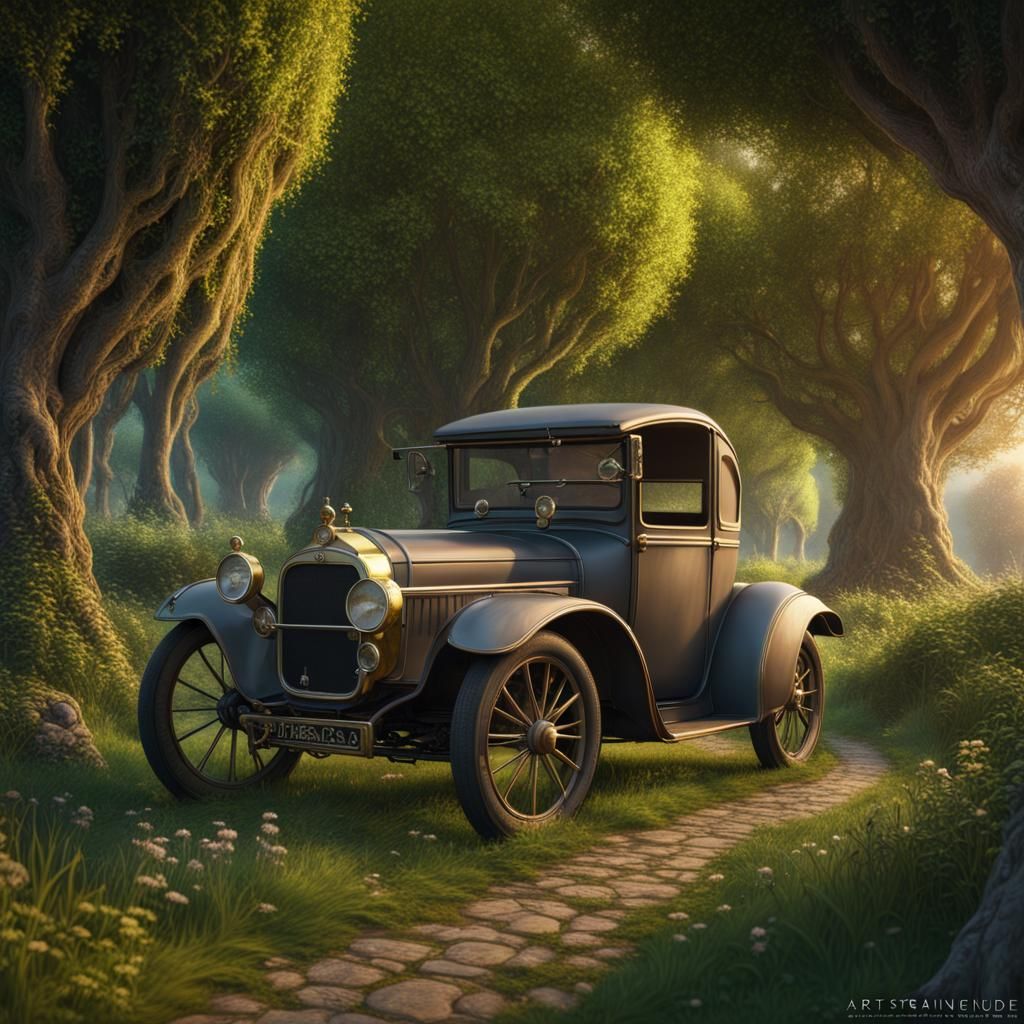 Detailed Matte Painting of Blacksmith Wagon Wheel