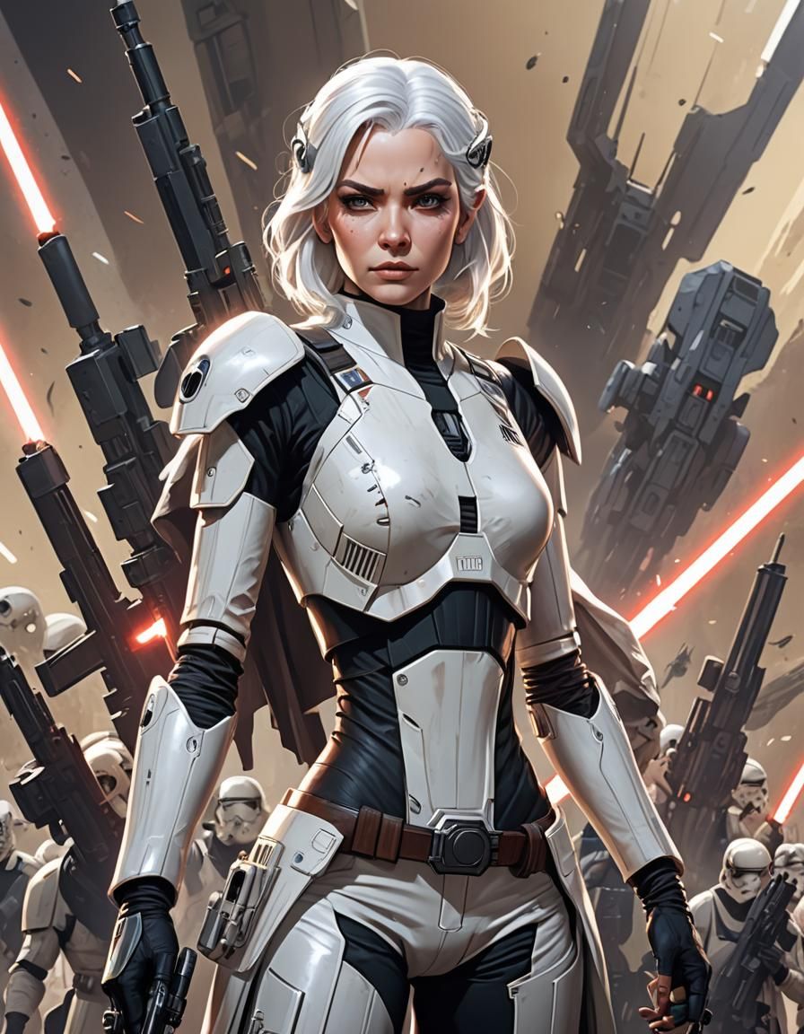 Star Wars Inspired Alien Woman with Weapons