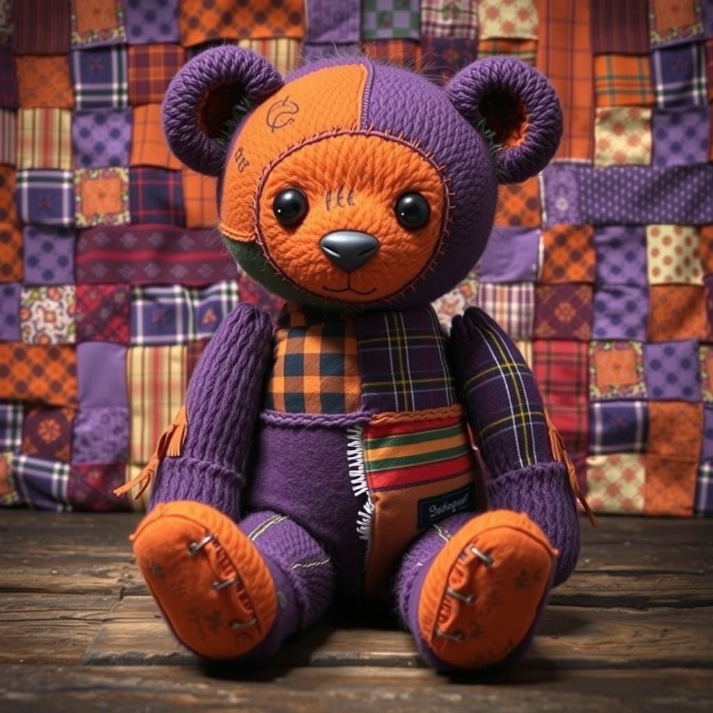 Handmade Teddy in Vibrant Colors
