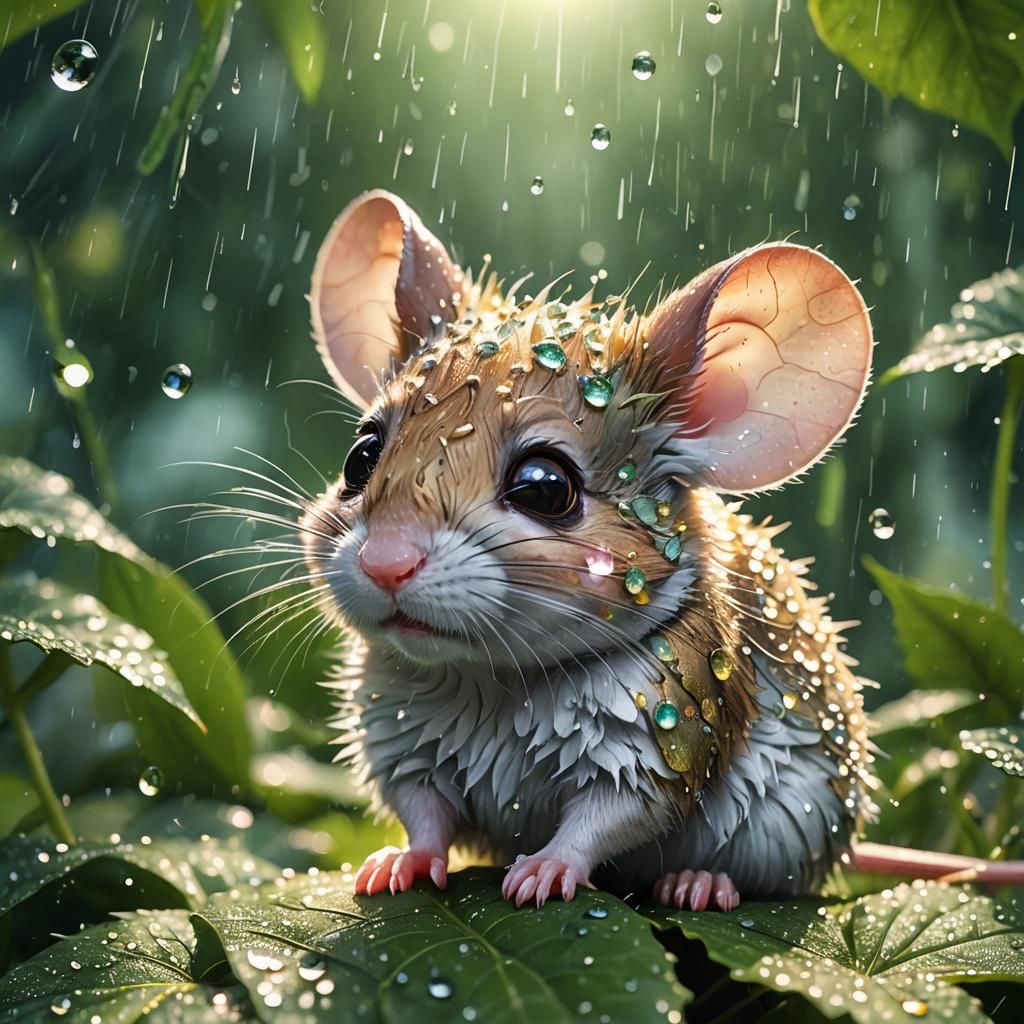 Adorable Anime Mouse with Glittering Eyes