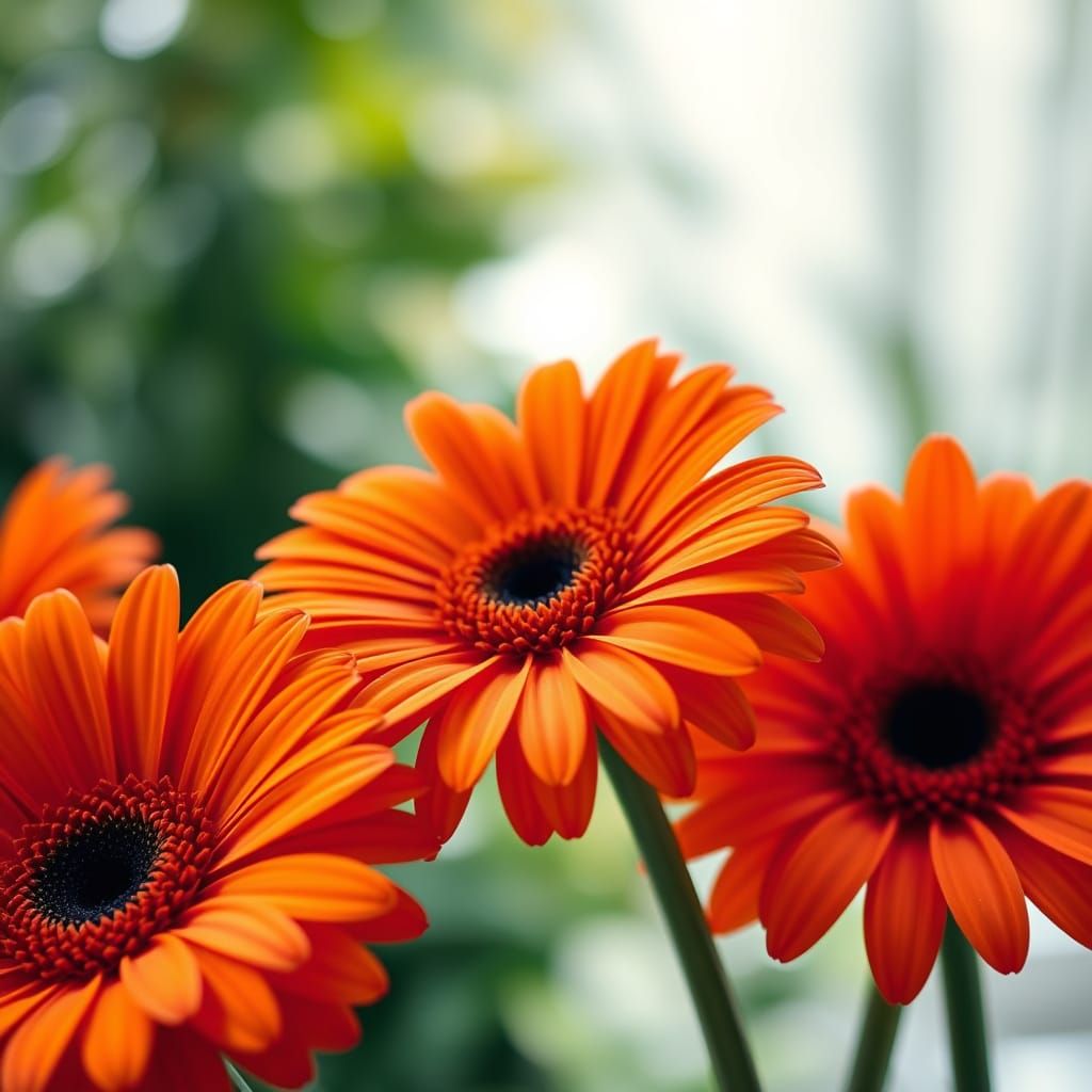 Gerbera Daisies Close-up in Natural Light