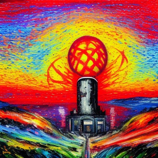 Post-Apocalyptic City Aftermath in Expressionist Style