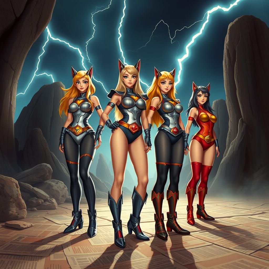 Thundercats, Cartoon tv show, Catsuit girls, long legs, black pantyhose, Thundercat boots