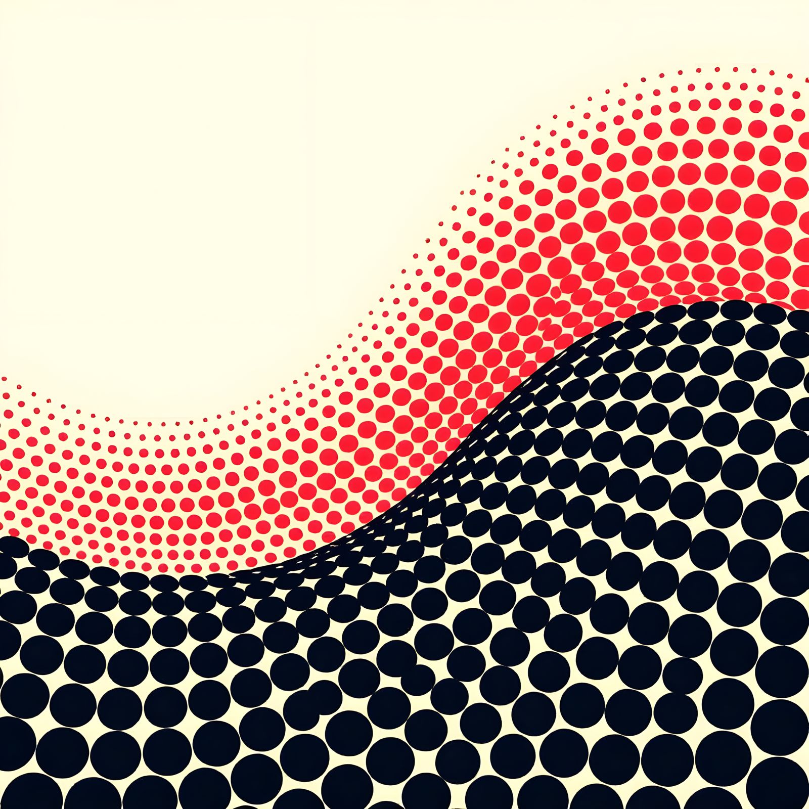 Abstract Red Dot Wave Pattern on Beige Background