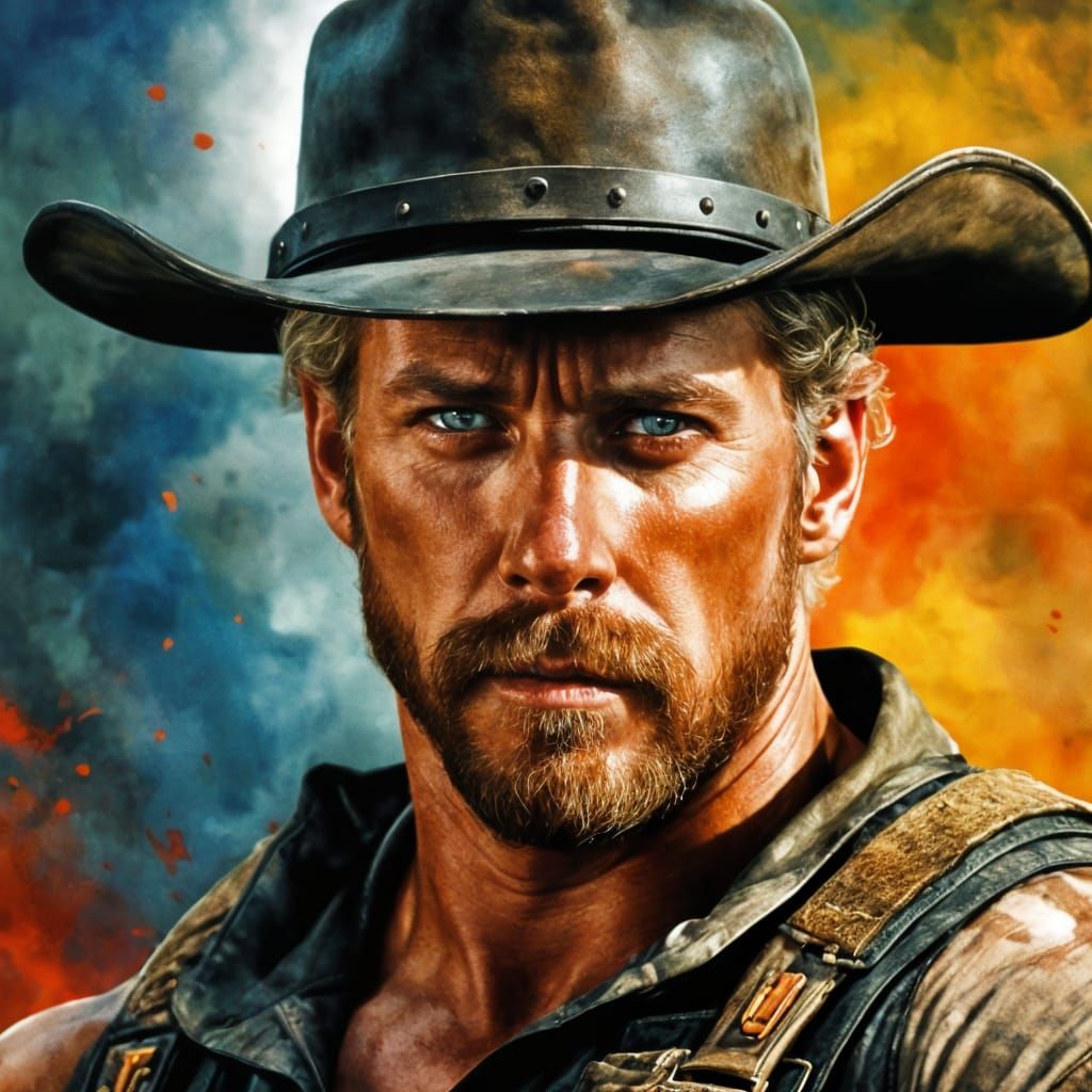 Hyperrealistic Mercenary Portrait with Dramatic Lighting