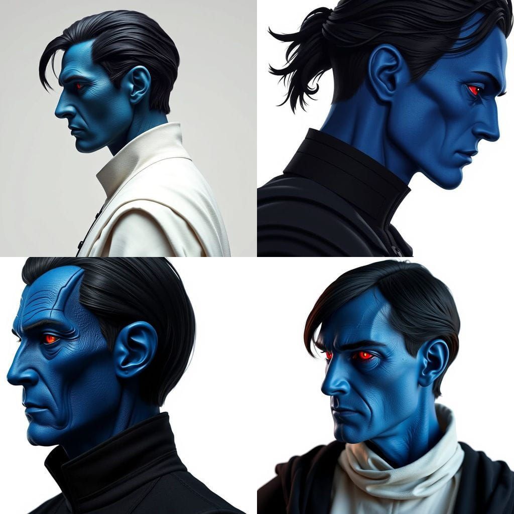 Elegant Grand Admiral Thrawn in Fashion Photography