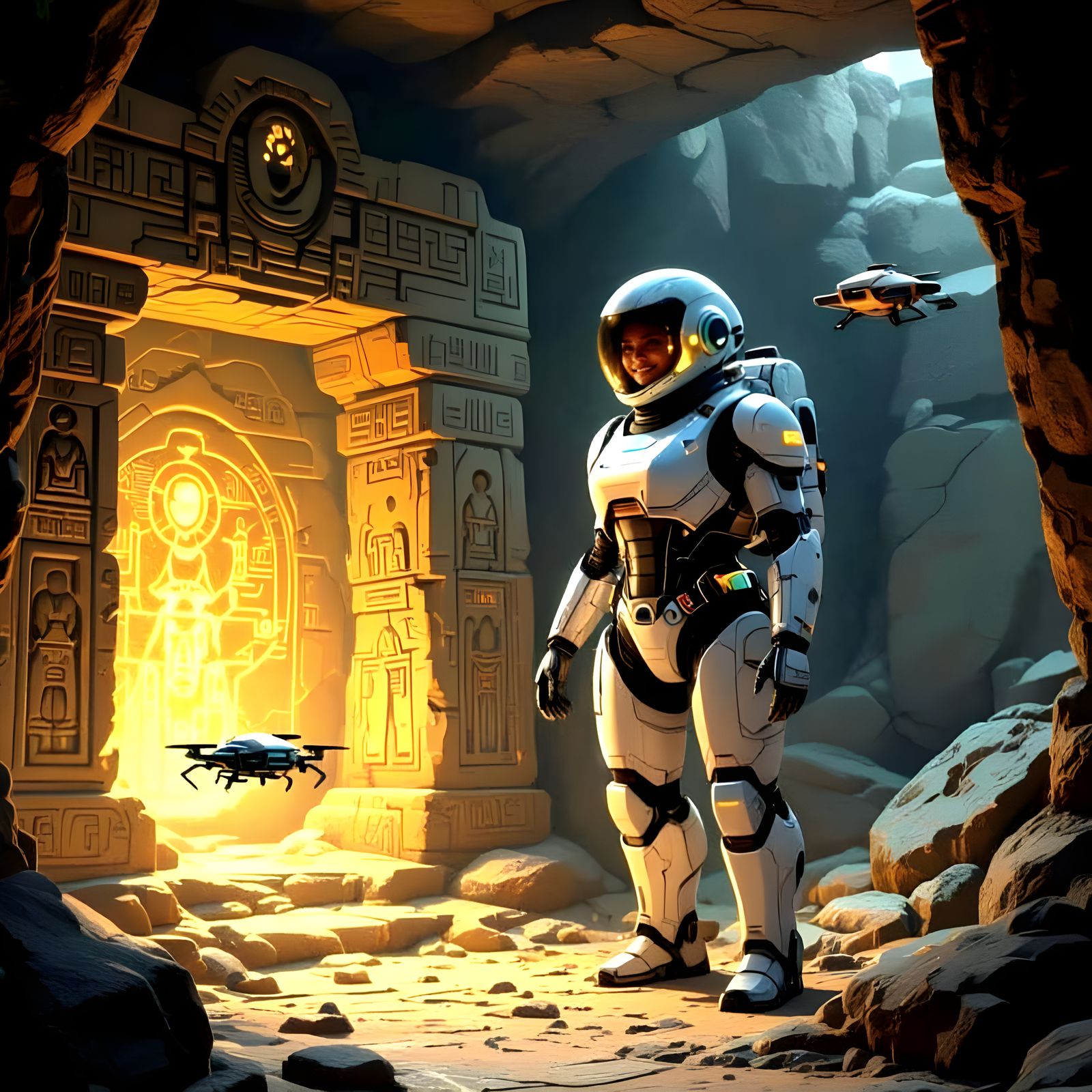 Android Explorer Discovers Ancient Ruins on Distant Planet