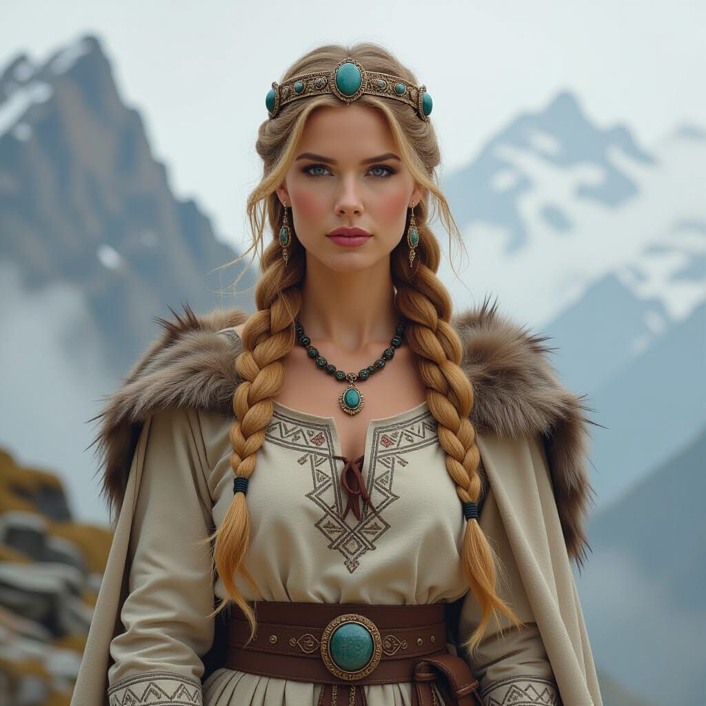 Viking Goddess Aurboda on Misty Mountain