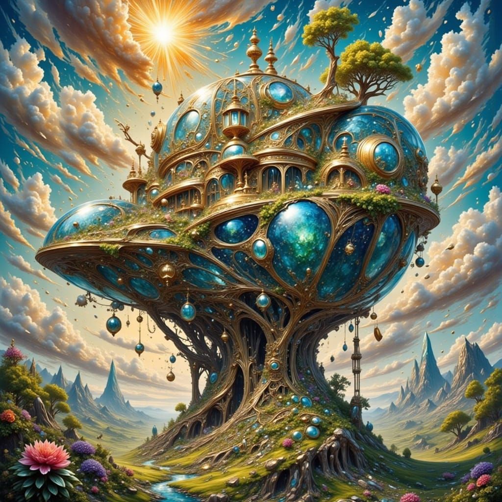 Surreal Earthship: Nature and Technology in Harmony