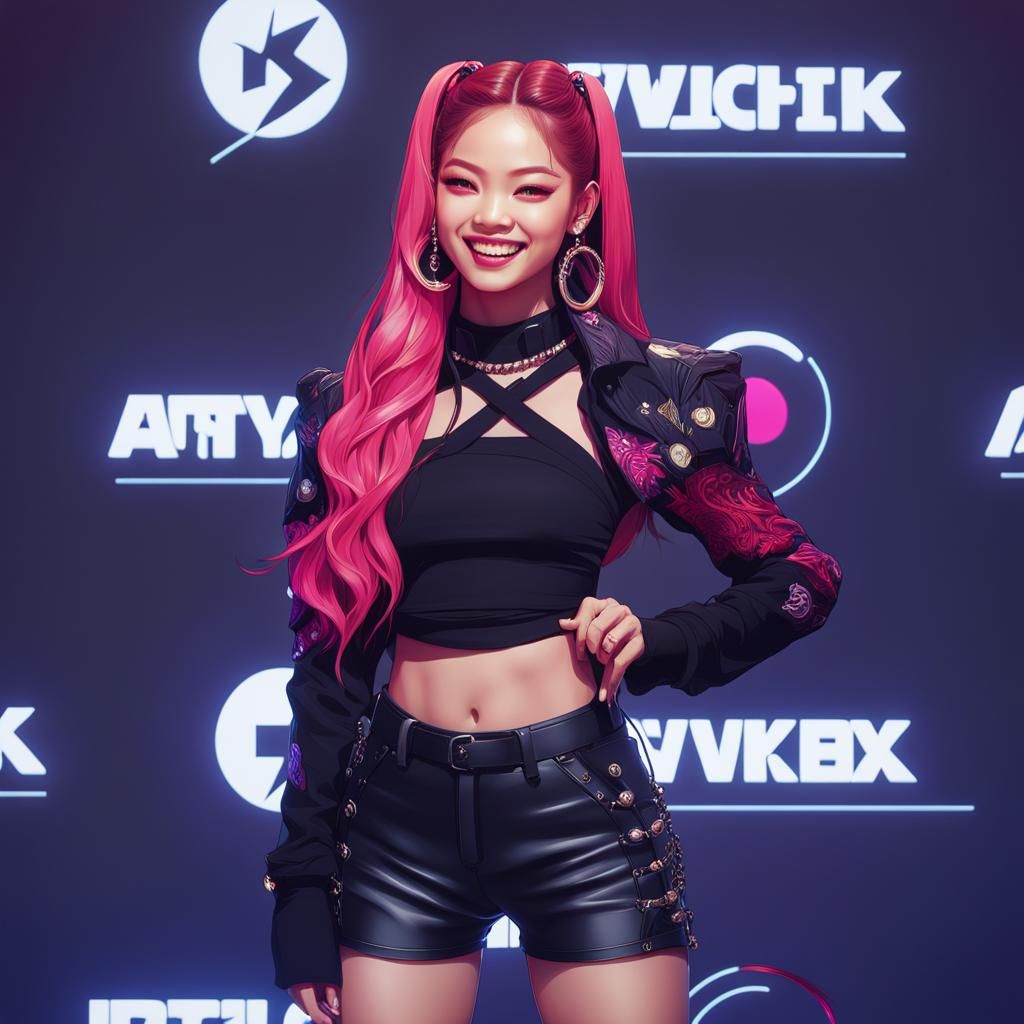 K-Pop Star Portrait in Vivid Colors