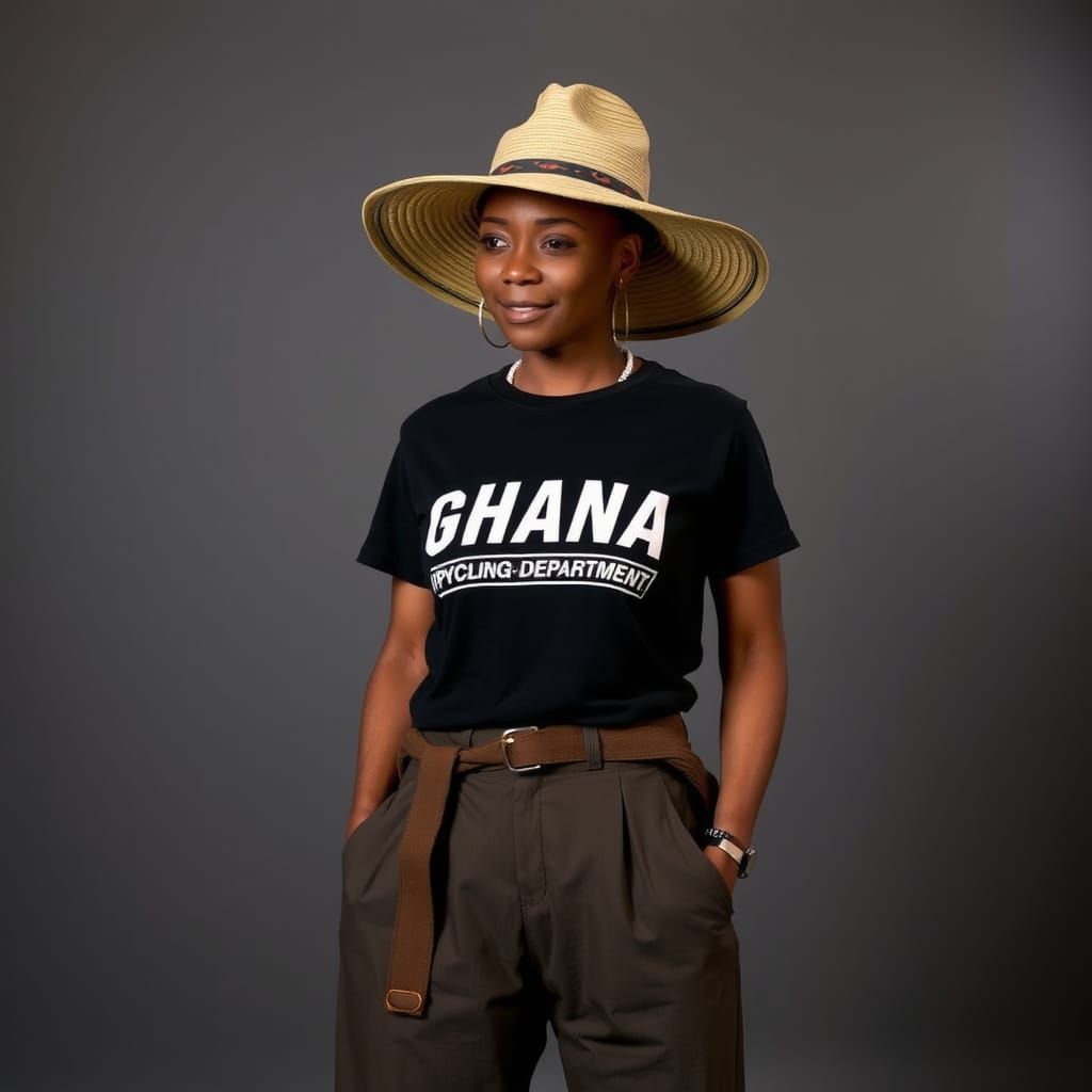 Barbara Gordon in Ghana Upcycling Department Outfit