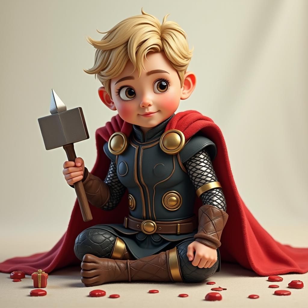 AI-Generated Image of Baby Thor