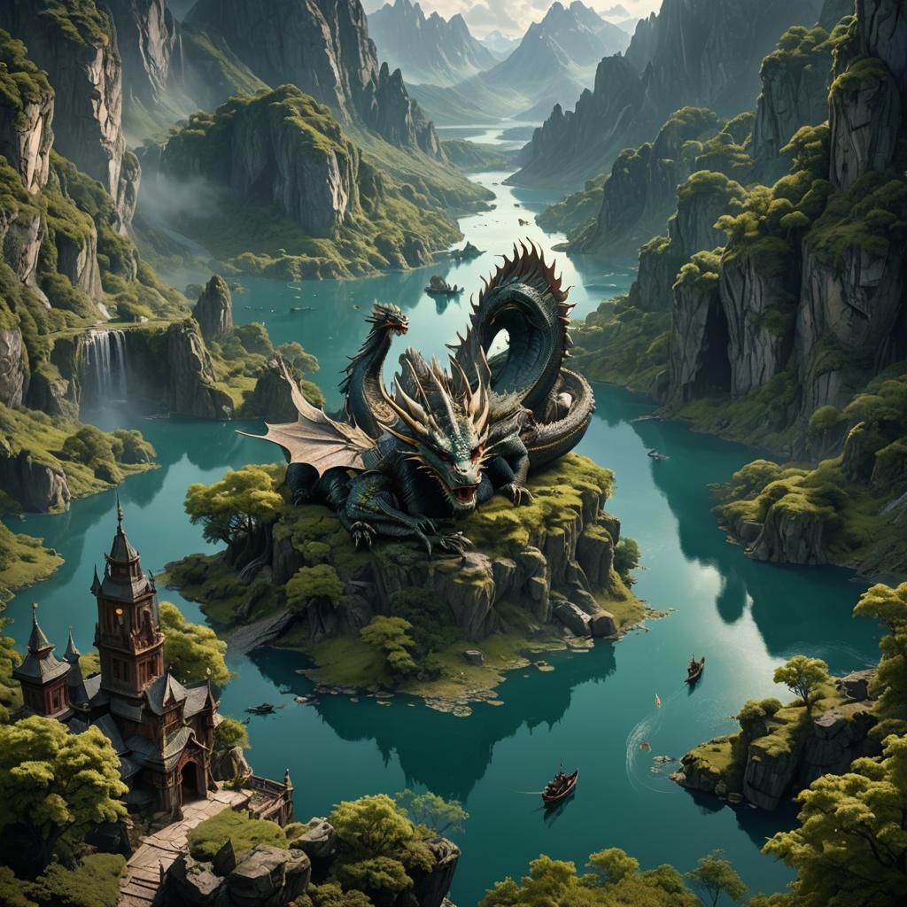 Dragon Lake: Epic Cinematic Digital Matte Painting
