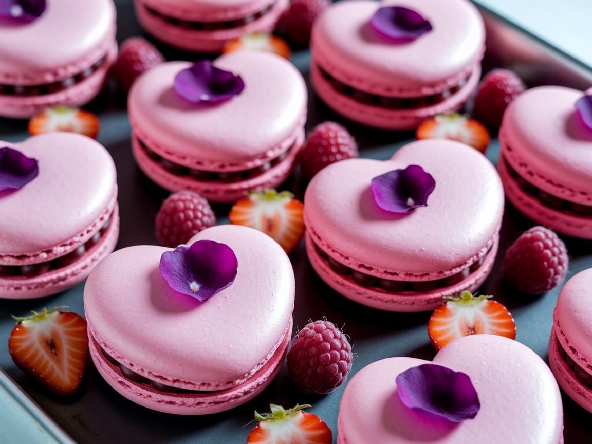 Romantic Pink Macaron Dessert Arrangement