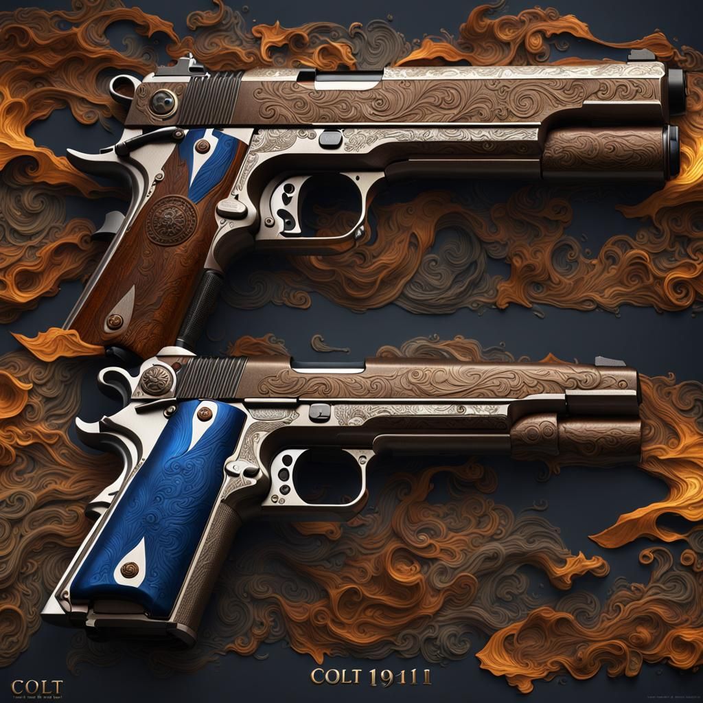 Detailed Matte Painting of a Colt 1911