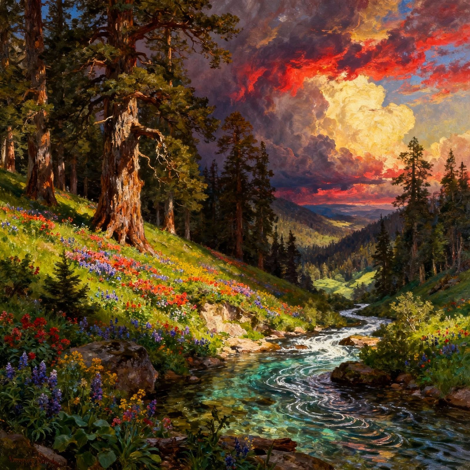 Breathtaking National Park Landscape Painting