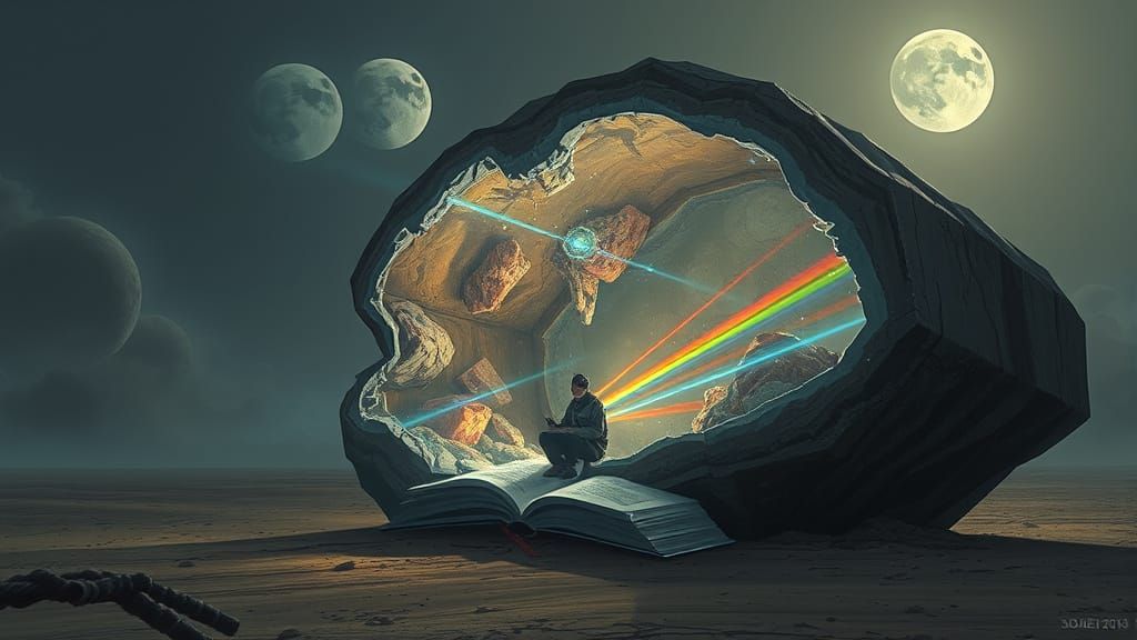 Crystalline Geode Reader on Alien World