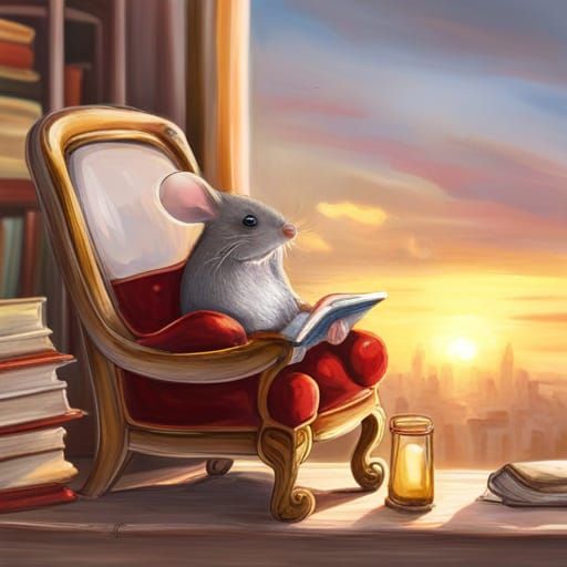 Happy Mouse in Tiny Home, 3D Render