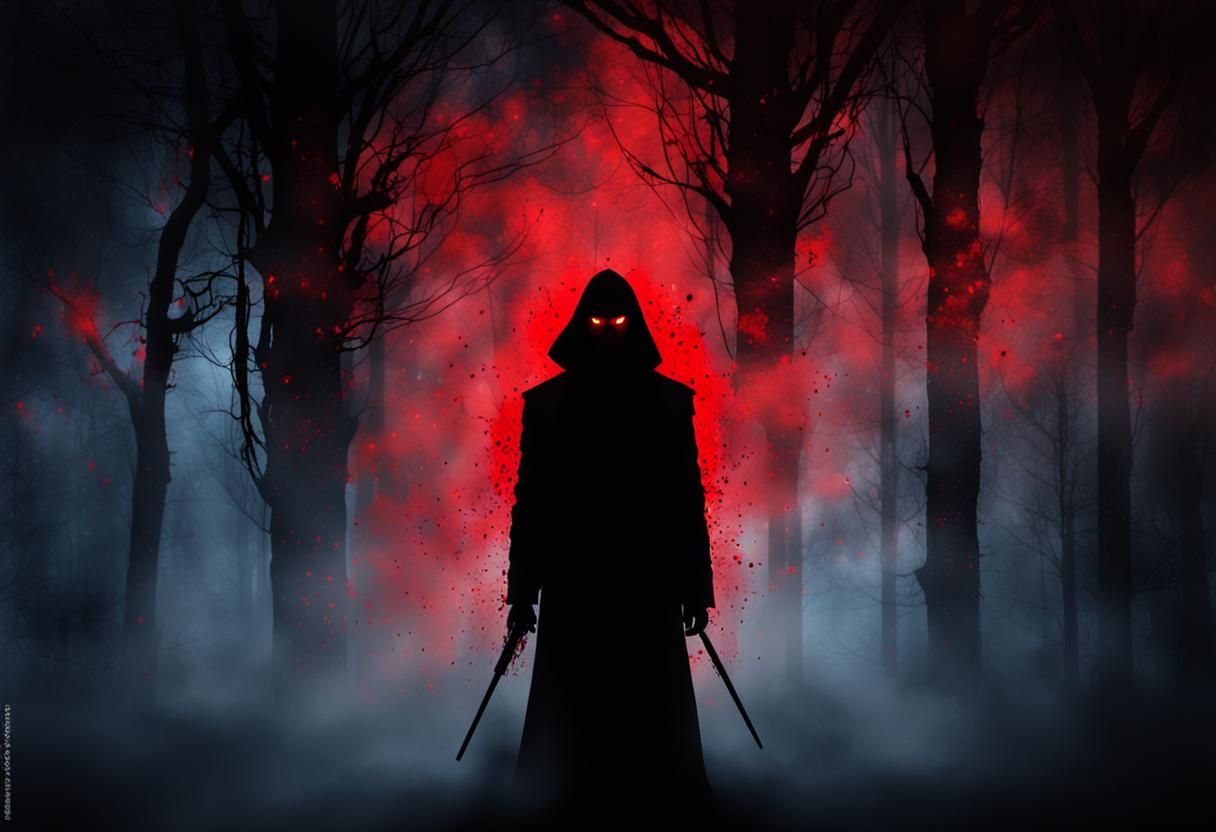 Shadowman with red eyes