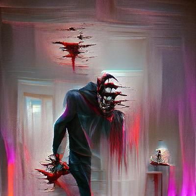 Sinister Figure in Dark, Detailed Art Style