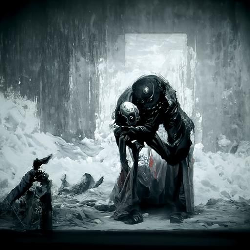 Haunting Horror Scene in Doré Style