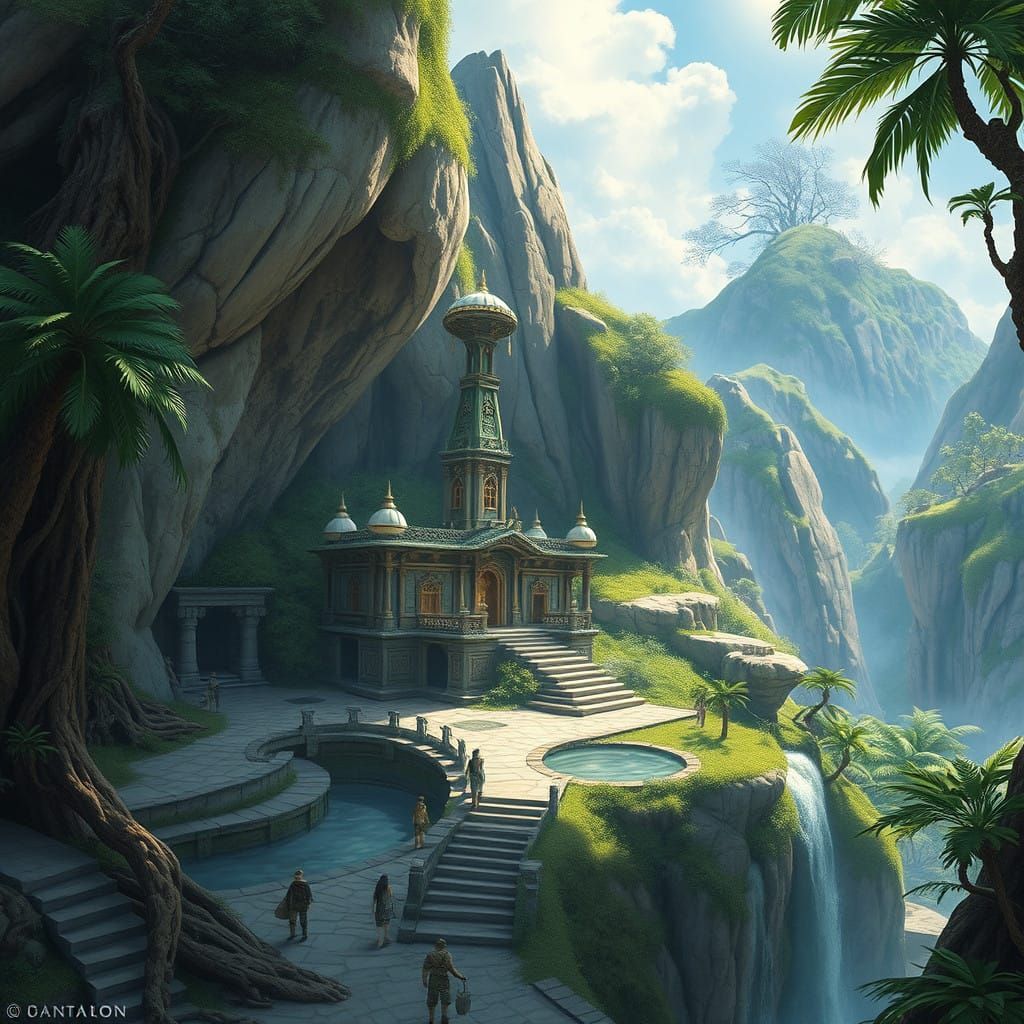 Ancient Snow Elf Sanctuary in Tropical Haven of Radiance