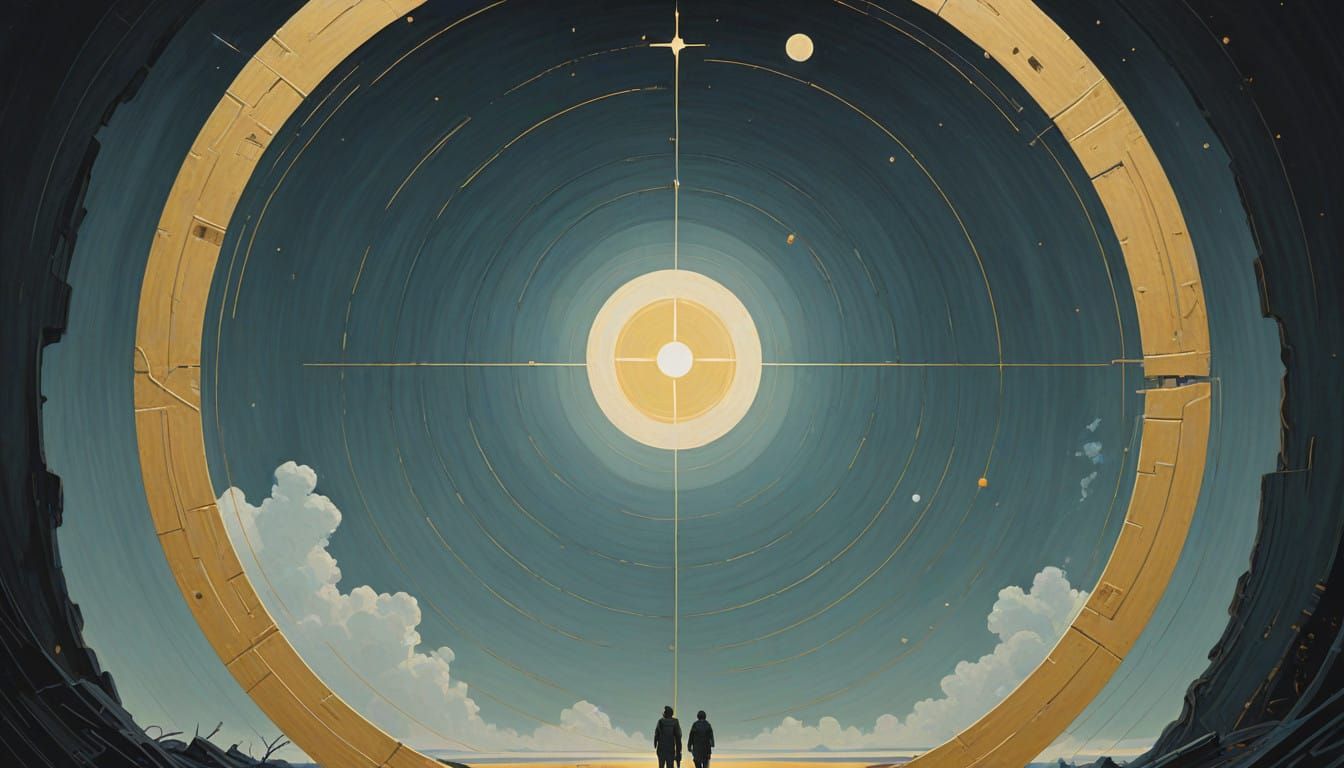 Ethereal Circle in Golden Radiance