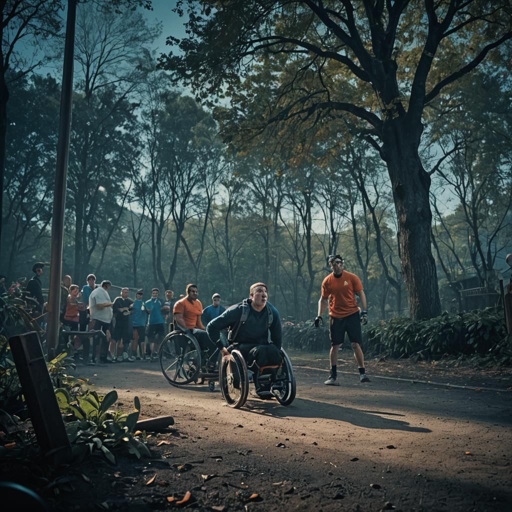 Para-Athlete's Triumph: A Cinematic Sports Still