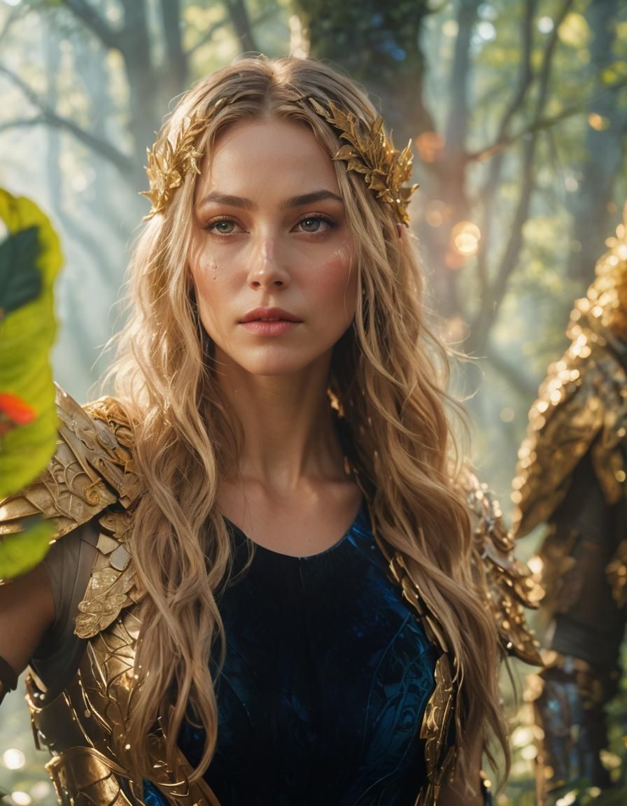 Mystical Forest: Woman in Fantasy Armor