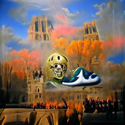 Surreal Notre Dame Football in Dali Style