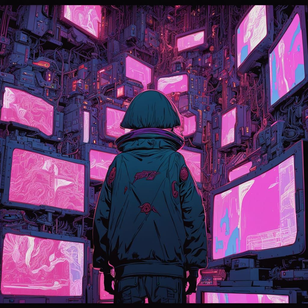 Cyberpunk Girl Trapped in High-Tech Panic Room