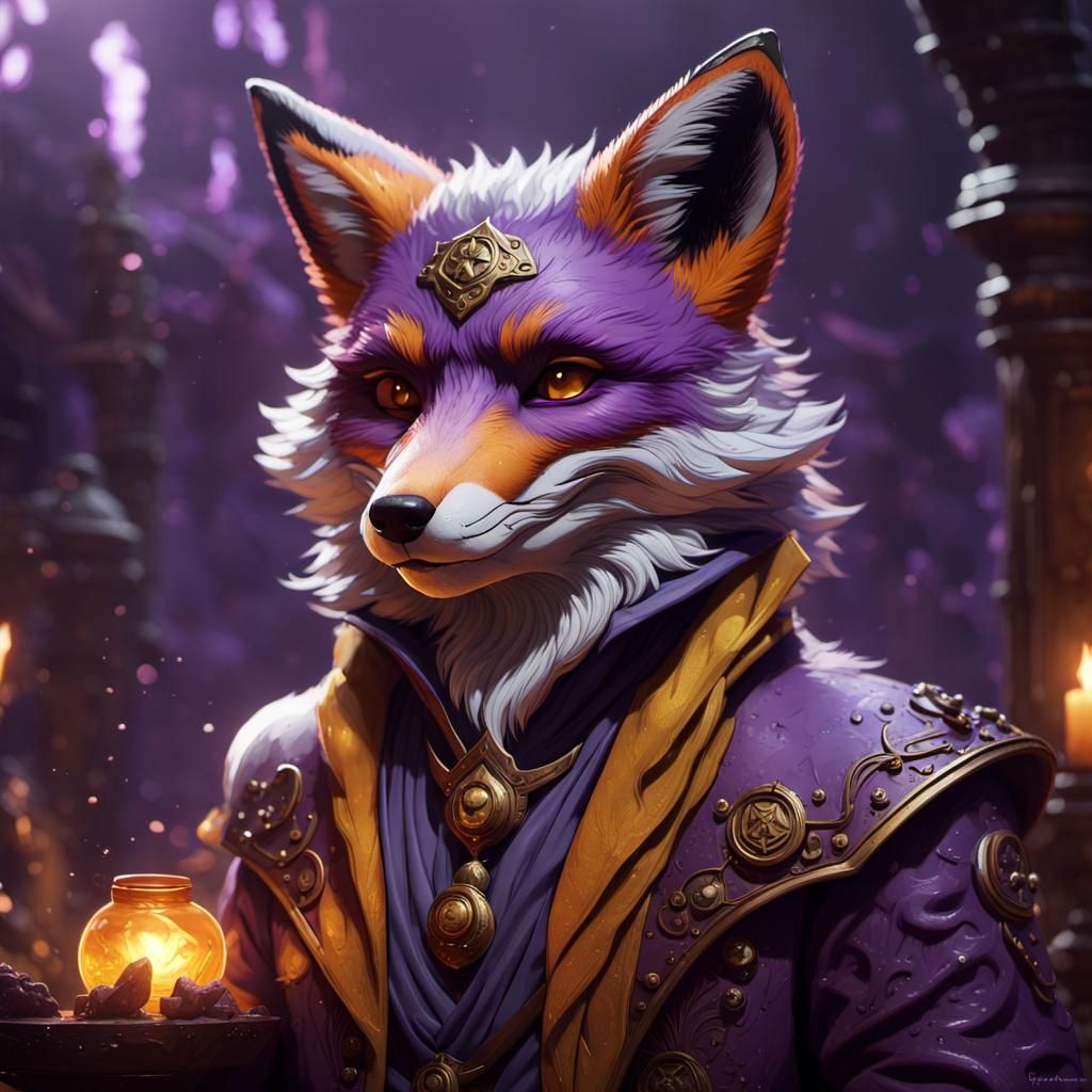 Smokey the Fox in Dark Fantasy Style