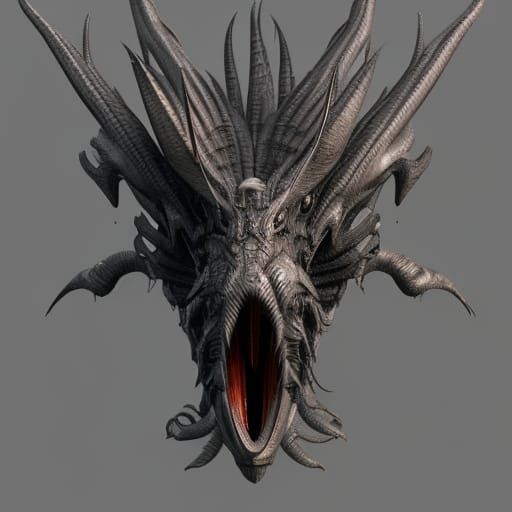 Biomechanical Dragon in Giger Style