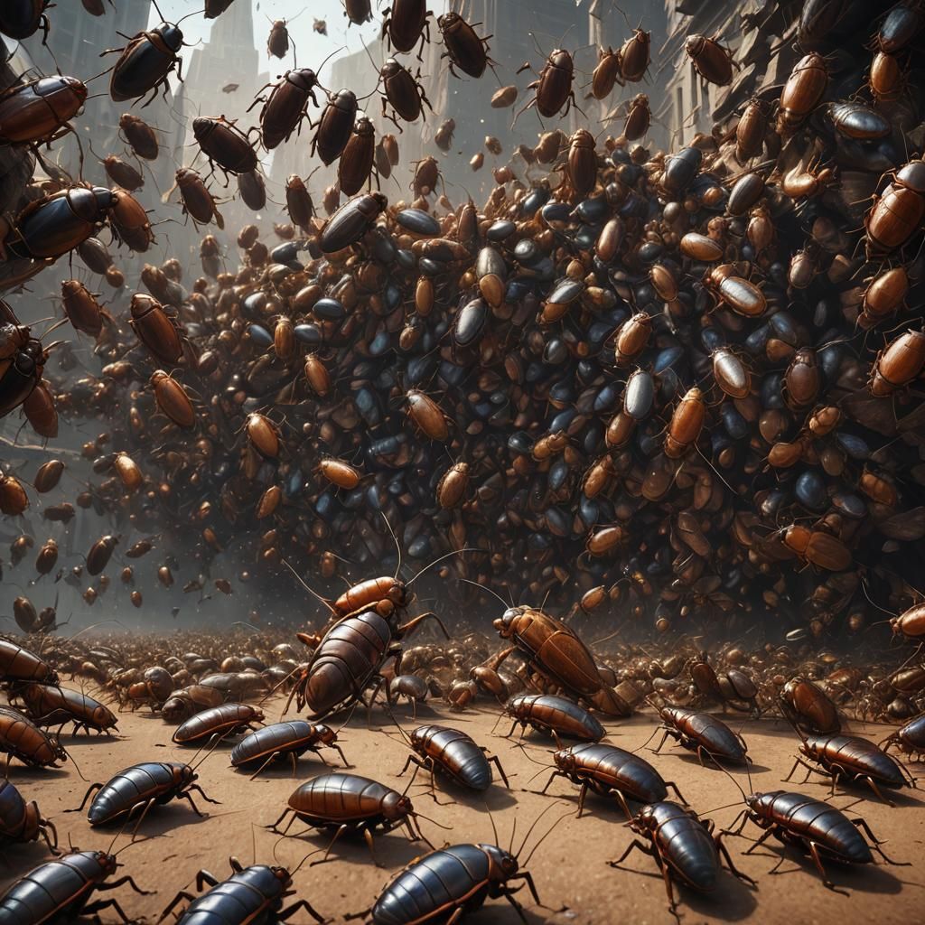 Millions of Giant Cockroaches in a Fantastical Stampede
