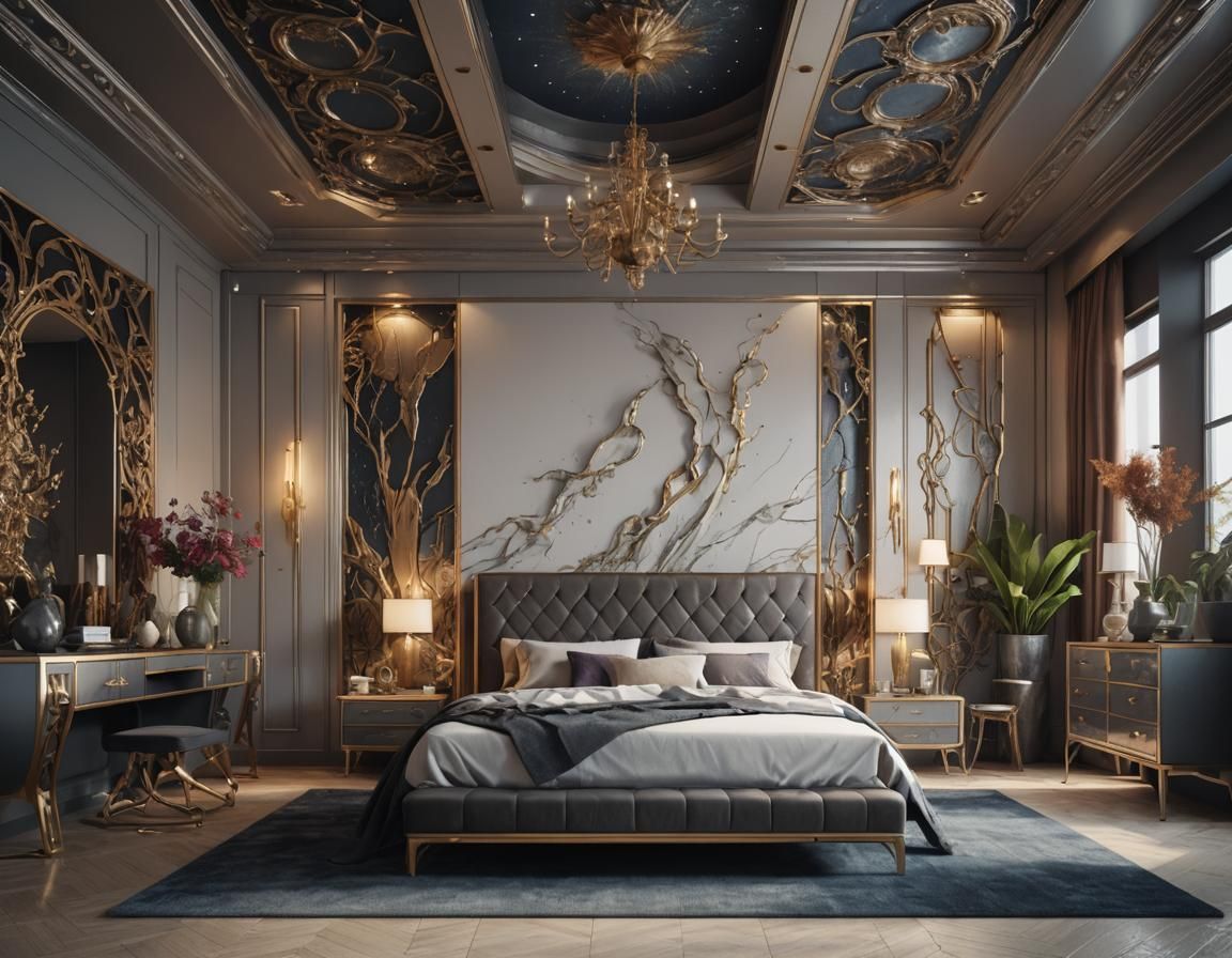 Modern Master Bedroom with Beautiful Furniture