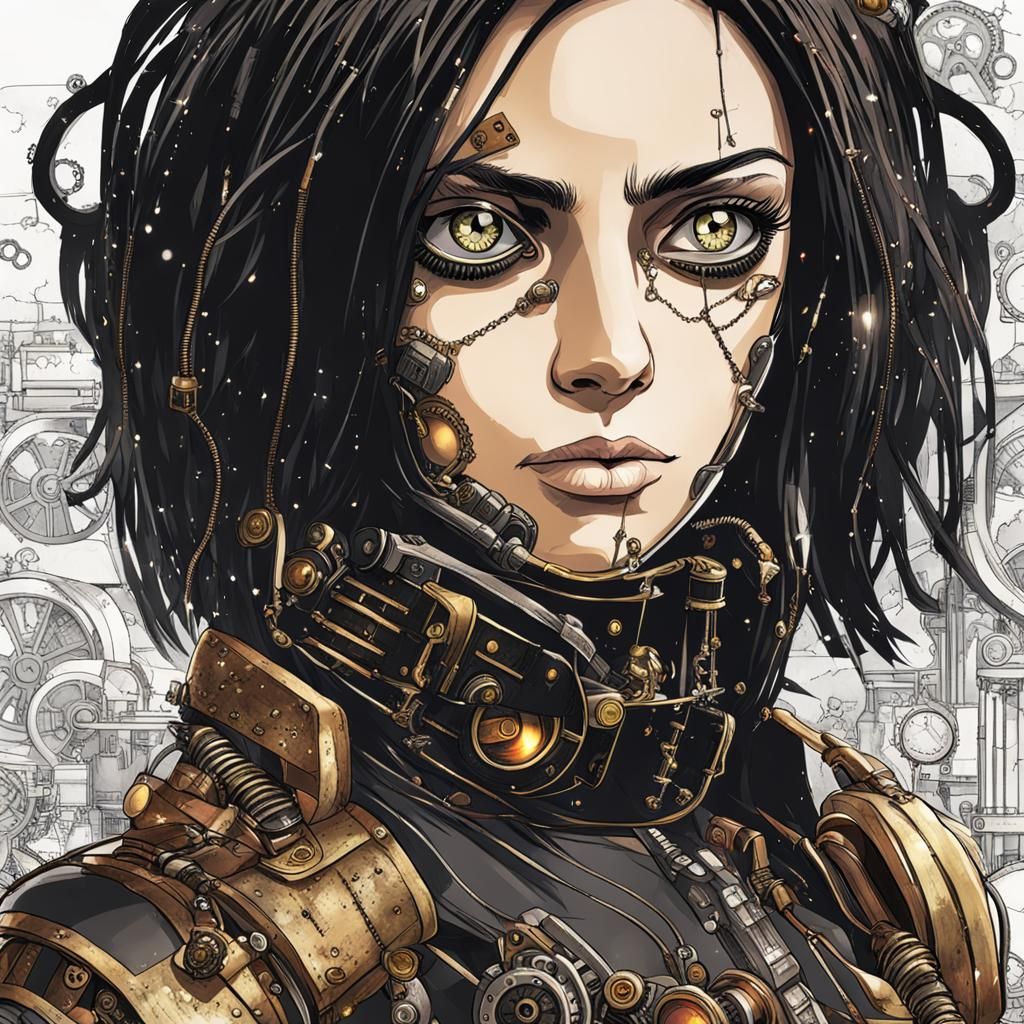 Steampunk Alita Battle Angel Illustration