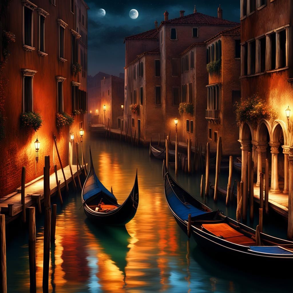 A beautiful Venice  at night