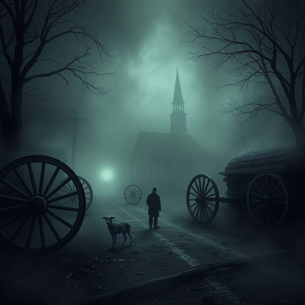 Eerie Southern Village in Haunting Mist