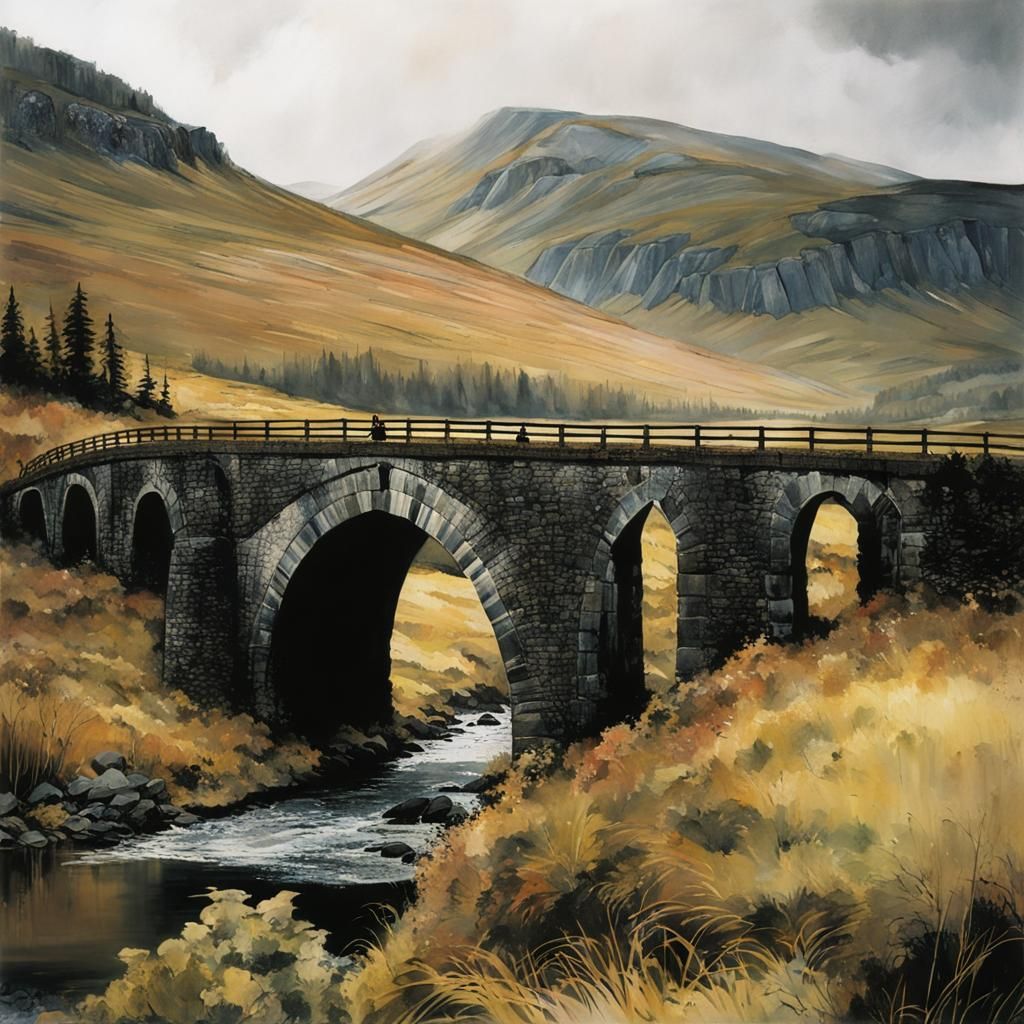 Highland Bridge: Evocative Landscape Art