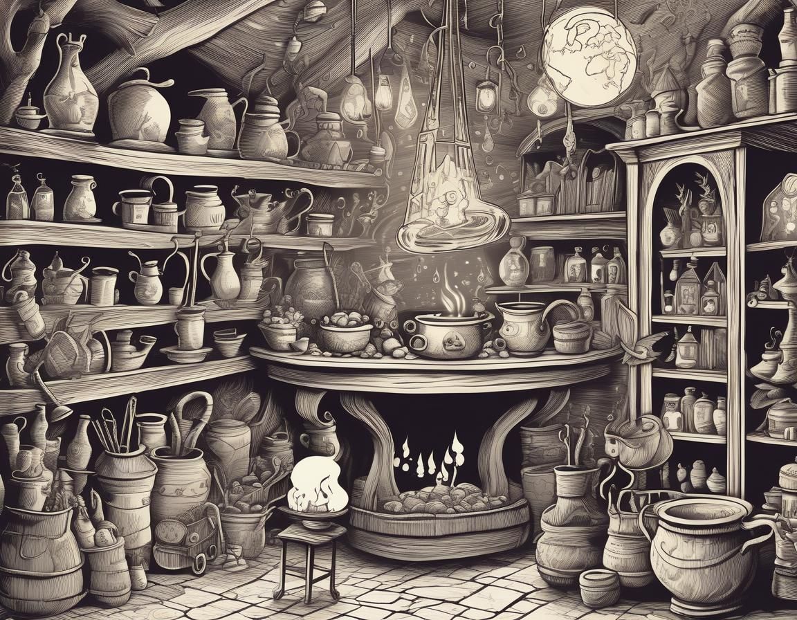 Enchanting Magic Realm with Witches and Fairies