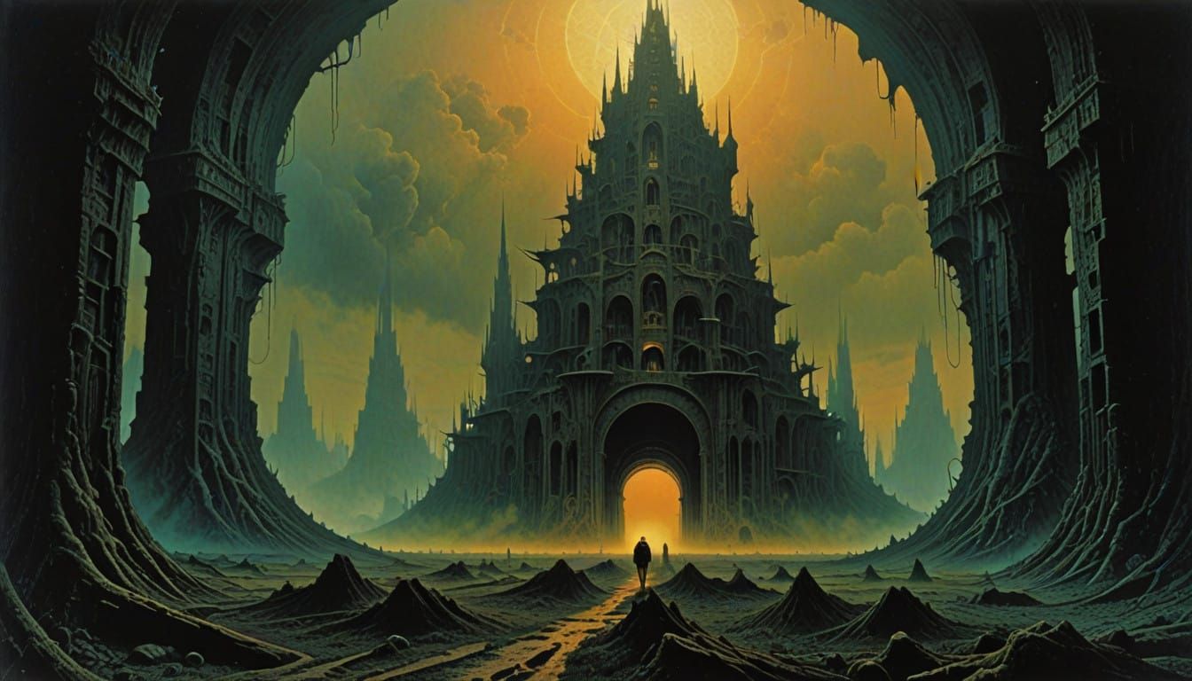 Beksiński-Inspired Dystopian Dreamscape