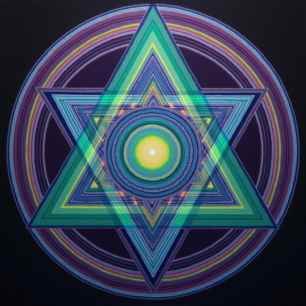 Geometric Alchemist Seal in Rainbow Colors