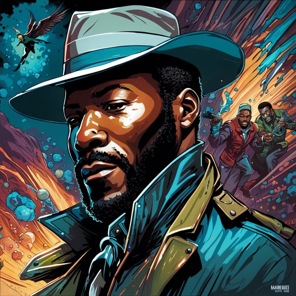 Marvin Gaye Portrait in Comic Book Style