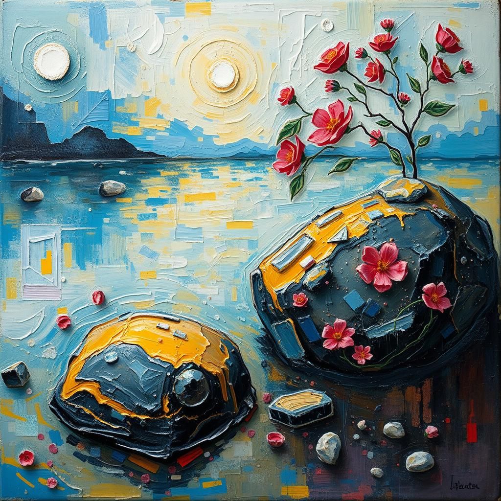 Neo-Impressionist Painting: Love's Escape in Expressionist S...