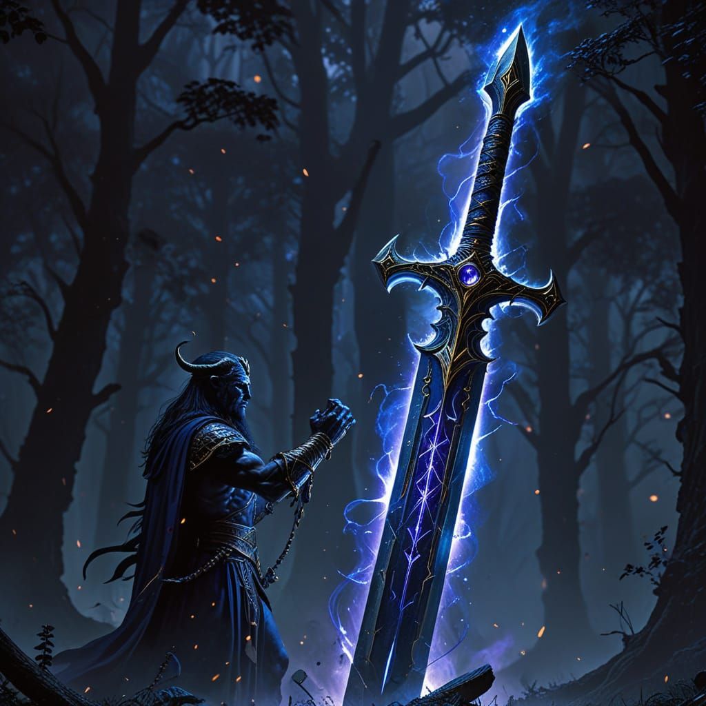 Dark Sorcerer Unleashes Epic Magic in Ancient Forest