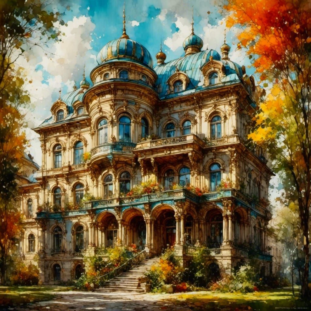 Old mansion in St Petersburg, Russia