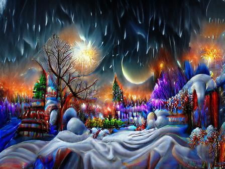 Nighttime Christmas Winter Wonderland in 8k